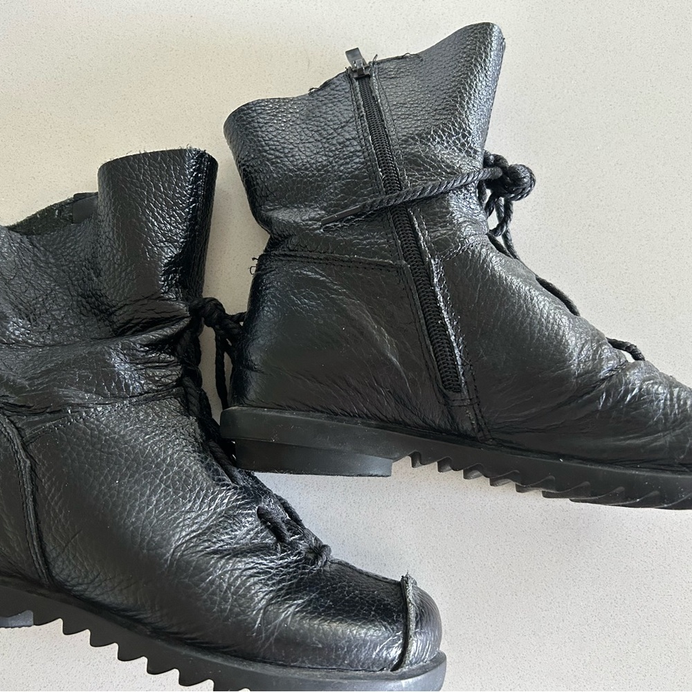Black Leather Ankle Boots